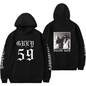 G59 Logo Print Black Hoodie